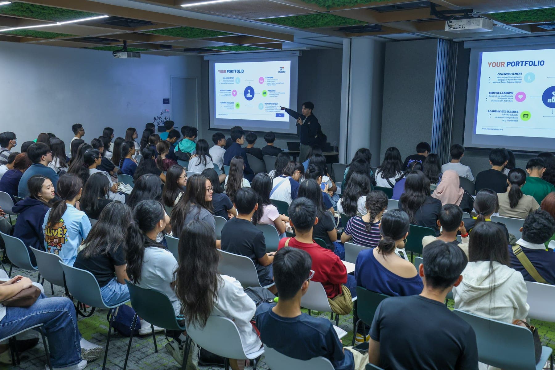 A full room at a past MACRO Academy talk